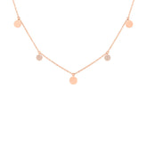 0.06ct 14k Rose Gold Diamond Pave Circle Necklace